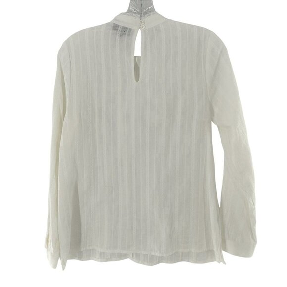 Modcloth Edwardian White Cotton Lace Trim Blouse Size Medium - Picture 6 of 6